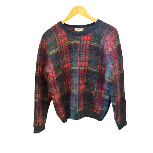 Talbots Sweaters - Vintage 90,s Talbots Mohair Wool Sweater Plaid Dark Academia Preppy Grunge Cozy